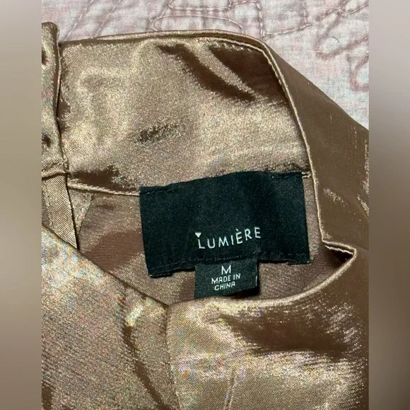 Elegant Metallic Long Sleeve Dress - Picture 12 of 15